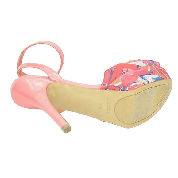 Guess NUALA Bow Toe Slingback Platform Pump Sandal Heel Shoe Multi/Red 7.5/8 New - Picture 5 of 6